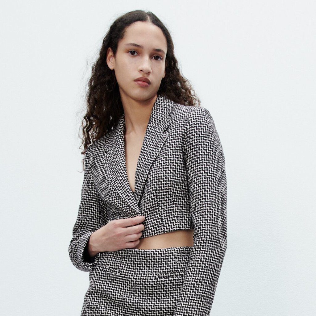 Zara Cropped Blazer 2010754 Xs